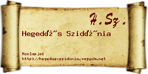 Hegedűs Szidónia névjegykártya