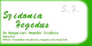 szidonia hegedus business card