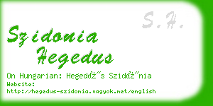 szidonia hegedus business card